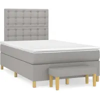 Syfax Boxspringbett mit Matratze Hellgrau 120x200 cm Stoff