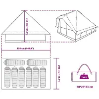 vidaXL Tipi Zelt 8 Personen Grau und Orange Taft