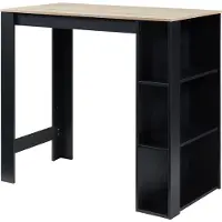 En.casa Bartisch Danderyd 120x60x106 cm mit 3 Ablagefächern Schwarz/Eicheoptik