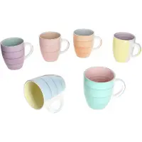 MamboCat Pastello Becher 6er Set Steingut Pastellfarben Strudeloptik 400 ml