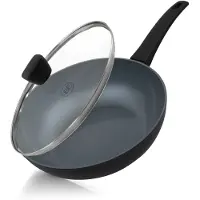BE Living Delight Wokpfanne mit Deckel - Ø 28 cm - Keramik - PFAS frei - Induktion - Schwarz