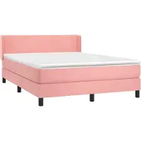 Syfax Boxspringbett mit Matratze Rosa 140x200 cm Samt
