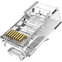 Vention IDBR0-50, RJ-45, Silber, Transparent, Männlich, Gerade, Metall, Cat5e
