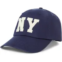 Ralph Lauren für Herren. 710972675001 Twill-Kappe mit NY-Marineblau-Patch (OSFA), Lässig, Baumwolle