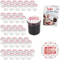 MamboCat 50er Set Sturzglas 350ml Einmachglas Mit Liebe gemacht Deckel DiamantZucker-Heft