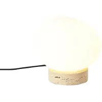 QAZQA Japandi-Tischleuchte Beige mit Opalglas - Sally