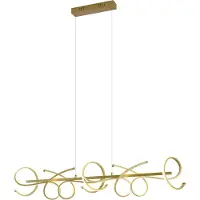 QAZQA Design Pendelleuchte Gold Rechteckig 3 Stufen Dimmbar Krisscross