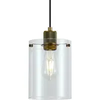 QAZQA Design-Hängeleuchte Bronze mit Klarglas - Domo