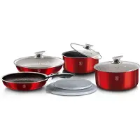 Berlinger Haus BH/6145, Gemischtes Set, Burgund, Aluminium, Marmor, Ergonomisch, Soft Touch, Gas, Halogen, Induktion