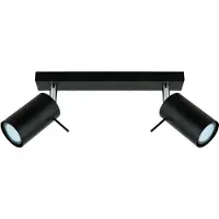 Licht-Erlebnisse Deckenstrahler Modern RING Schwarz Metall 2-flammig H:15cm Deckenleuchte Schlafzimmer Flur