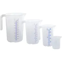 Hünersdorff Huenersdorff Messkannen-Set, 4-tlg.,Polypropylen transparent, offener Griff