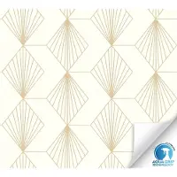 Living Walls Vliestapete "DesignDrop vorgeleimte Tapete Art Deco Design Creme Gold" matt strukturiert Vliestapete vorgekleistert grafisch für Schlafzimmer Wohnzimmer Küche