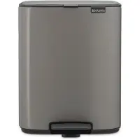 Brabantia Bo Tretmülleimer 12L, Kunststoff-Inneneimer - Platinum