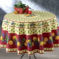 You do it Tischdecken - - Provenzalisch Zitrone - Polyester - 180cm - rot