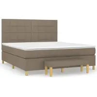 Syfax Boxspringbett mit Matratze Taupe 180x200 cm Stoff