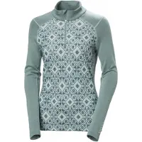 Helly Hansen Merino Midweight Graphic 1/2 Zip, Damen, cactus