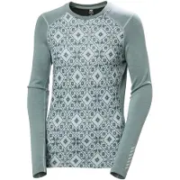 Helly Hansen Funktionsshirt Lifa Merino Midweight Graphic Crew Damen Cactus Star Pixel Aop-XL