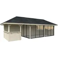 Palmako Pavillon »Bianca«, Aufstellmaße BxTxH: 960 x 384 x 319 cm, unbehandelt, Holz - braun