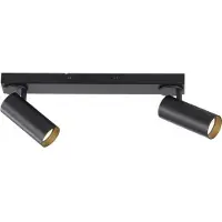 Schöner Wohnen Deckenstrahler RIK, schwarz, 2-flg., 59 cm, Metall, GU10-LED RIK, schwarz, für Wohn- / Esszimmer, Aluminium, Modern, Downlights