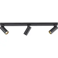 Schöner Wohnen Deckenstrahler RIK, schwarz, 3-flg., 89 cm, Metall, GU10-LED RIK, schwarz, für Wohn- / Esszimmer, Aluminium, Modern, Downlights