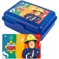 Feuerwehrmann Sam Brotdose mit Trennwand in blau | Gr.: onesize