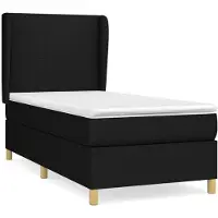 Syfax Boxspringbett mit Matratze Schwarz 90x200 cm Stoff