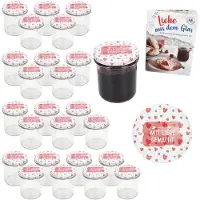 MamboCat 25er Set Sturzglas 350ml Einmachglas Mit Liebe gemacht Deckel DiamantZucker-Heft