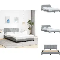 vidaXL Bettgestell ohne Matratze "Hanko" Hellgrau 140x190 cm Stoff