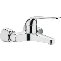GROHE Einhand-Waschtischbatterie Euroeco Special 32779, Wandmontage, Ausladung 221 mm, 46 mm Keramikkartusche, Hebellänge 170 mm, chrom