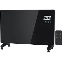 Auronic Konvektorheizung 2000W Schwarz - Glas-Panel mit Thermostat - Timer - Fernbedienung