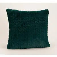 Amadeus Smaragdfarbenes Chevron-Kissen 40x40 cm - Grün Quadrat Polyester 40x40 cm