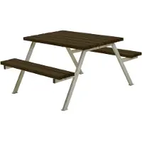 Plus Picknicktisch Alpha Stahl-Holz 118 x 161 x 73 cm schwarz