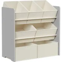 Songmics Kinderregal mit 7 Aufbewahrungsboxen aus Vliesstoff taubengrau GKR034G10