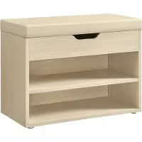 Vasagle Schuhbank mit Kissen 30 x 60 x 44 cm naturbeige LHS020K01