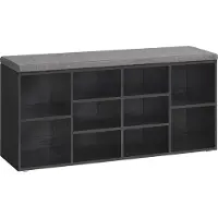 Hobby Hall Schuhregal mit Sitzfläche 30 x 104 x 48 cm ebenholzschwarz LHS010B07