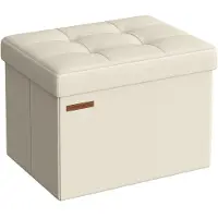 Hobby Hall Klappbarer Sitzhocker mit Stauraum 31 x 41 cm cremeweiß LSF102W01