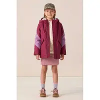 Sissy-Boy Lange Regenjacke In Colorblocking-Optik - Dunkelrot | Größe: 110-116