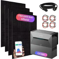 MyVoltaics 1760+ Watt Balkonkraftwerk mit Speicher Anker SOLIX Solarbank 3 5,4 kWh Steckerfertig Komplettset bifazial App
