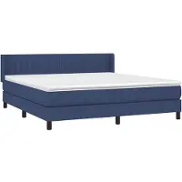 Syfax Boxspringbett mit Matratze Blau 160x200 cm Stoff