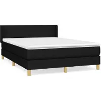 Syfax Boxspringbett mit Matratze Schwarz 140x190 cm Stoff