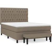 Syfax Boxspringbett mit Matratze Taupe 140x200 cm Stoff