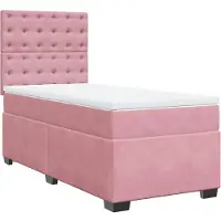 Syfax Boxspringbett mit Matratze Rosa 100x200 cm Samt