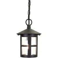 ELSTEAD Außen-Hängeleuchte Hereford, schwarz/klar, IP43 Hereford, schwarz, Aluminium, Modern
