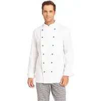 Leiber Kochjacke, Herren, Baumwolle, weiß 12/2840/01-42 , Größe: 42