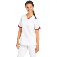 Leiber Damen Schlupfkasack, kurzarm, weiß/beere 08/2539/0164-XS , Größe: XS