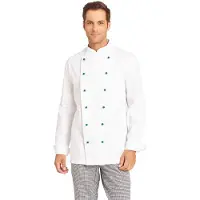 Leiber Kochjacke, Herren, Baumwolle, weiß 12/2840/01-62 , Größe: 62