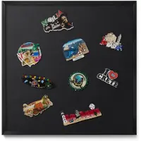Tulup Magnettafel Magnettafel für Urlaubsmitbringsel Farbe Schwarz 50x50 cm Metalltafel für Magnete Schwarzer Rahmen