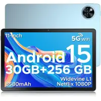 Doogee U11 Pro Tablet Android 16, 11 inch, 30(6+24)GB+256GB, 90Hz, WiFi 5,8580mAh,Widevine L1,Octa Core T7200,5MP+13MP Kamera