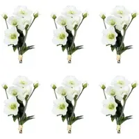 Creativ Green künstliche Pflanze Christrosenarrangement, 35 cm, weiß, 6er Set