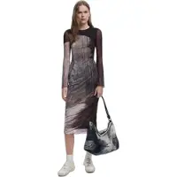 Desigual Kleid für den Alltag Abyss Lacroix 25WWVK01 Braun Slim Fit